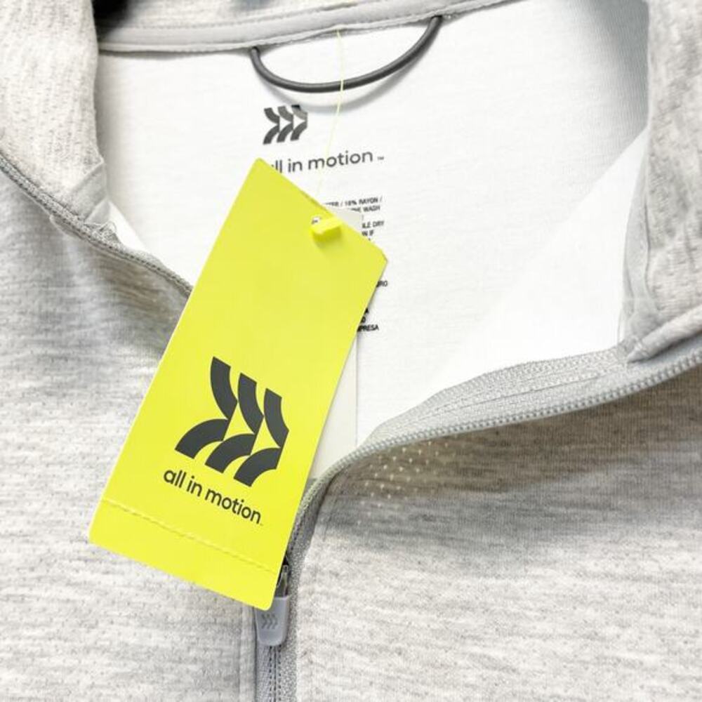 All In Motion Men's Quarter Zip Fleece Sweatshirt Heather Gray Size Small - Picture 3 of 4